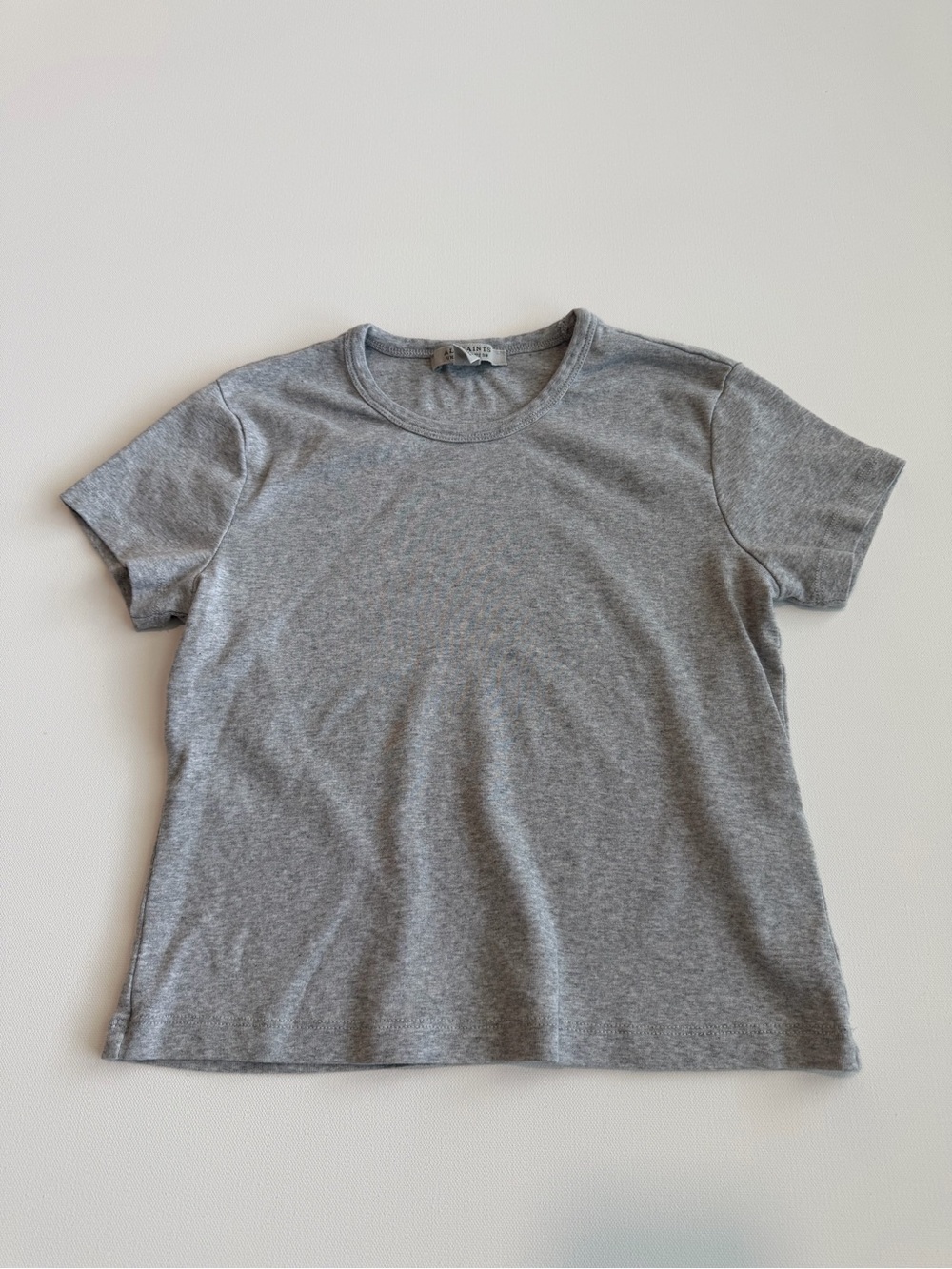 AllSaints Stevie Tee Women’s Size Small US 6 Gray Heather Cotton Crewneck